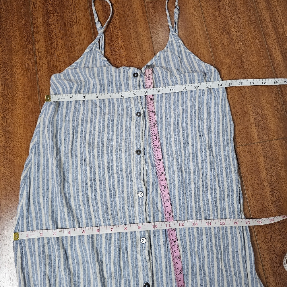 Billabong Striped Button-Down Spaghetti Strap Max… - image 7